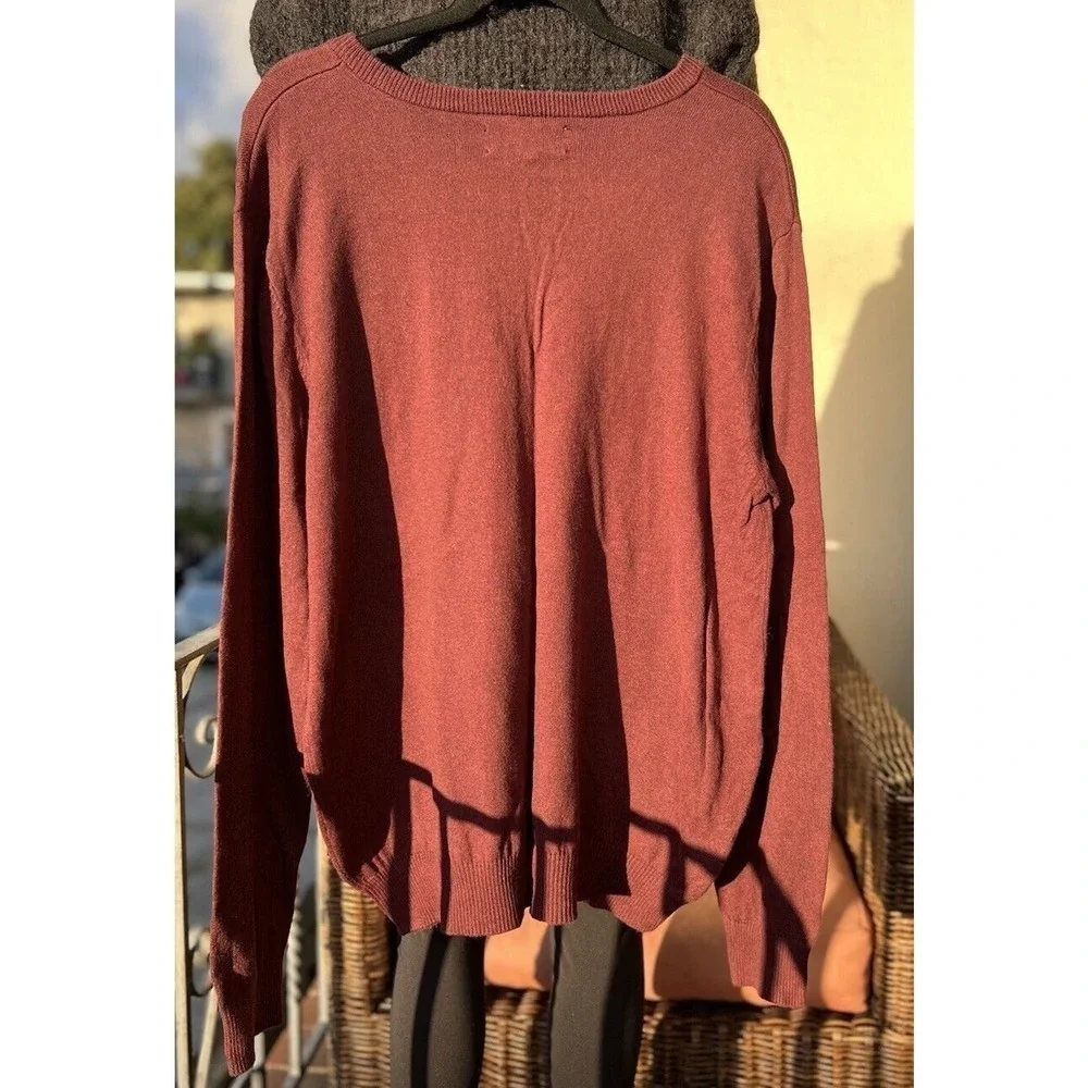Hawker Rye Men’s Size Large Cotton Cashmere Color Maroon Premium Quality Sweater